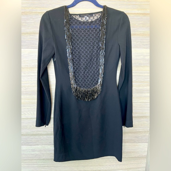 DVF Black Cocktail Dress | Embellished Neck & Back | 0 (NWT) - Picture 5 of 14